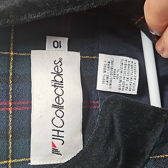 JH Collectibles Tartan Plaid Lined Wool Jacket Sz 10 - Picture 3 of 6